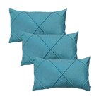 Kit 3 Capas Para Almofada Em Veludo Drapeada Retangular 60x40