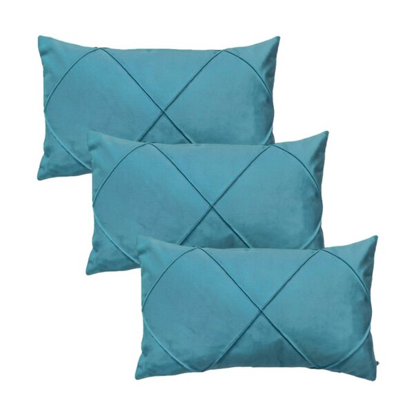 Kit 3 Capas Para Almofada Em Veludo Drapeada Retangular 60x40