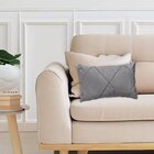 Kit 3 Capas Para Almofada Em Veludo Drapeada Retangular Cinza