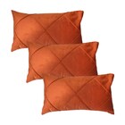 Kit 3 Capas Para Almofada Em Veludo Drapeada Retangular Terra