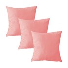 Kit 3 Capas Para Almofada Em Veludo Liso Quadrada 50x50 Rose