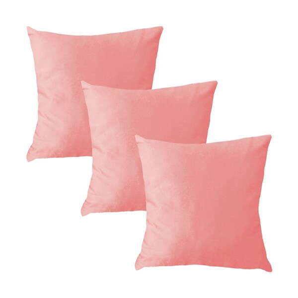 Kit 3 Capas Para Almofada Em Veludo Liso Quadrada 50x50 Rose