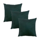 Kit 3 Capas Para Almofada Em Veludo Liso Quadrada 50x50 Verde