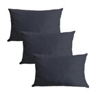 Kit 3 Capas Para Almofada Em Veludo Liso Retangular 60x40 Cin