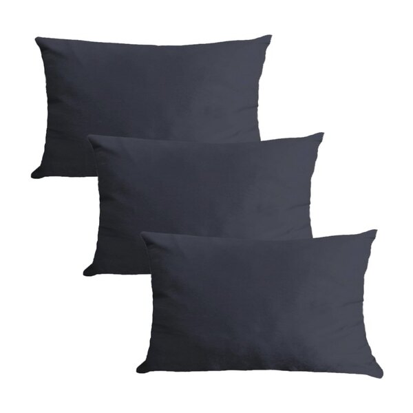 Kit 3 Capas Para Almofada Em Veludo Liso Retangular 60x40 Cin