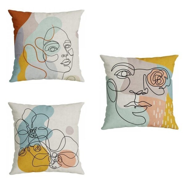 Kit 3 Capas Para Almofada Luxor Belchior Colorido