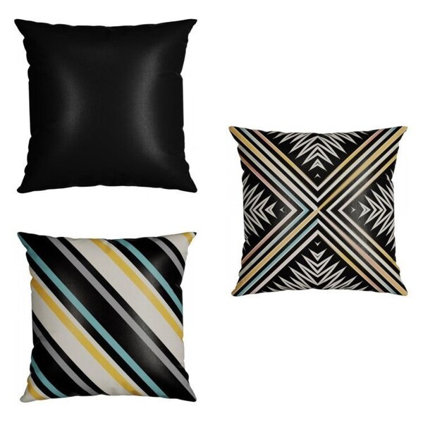 Kit 3 Capas Para Almofada Silk Home Belchior Colorido