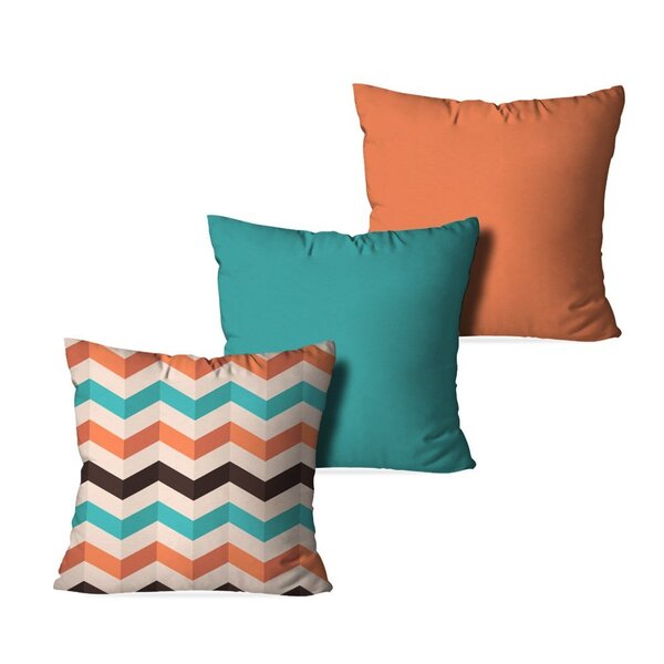 Kit 3 Capas Para Almofadas Decorativas Geometrico