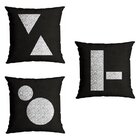 Kit 3 Capas Para Almofadas Dolce Belchior Preto