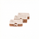 kit 3 Cesto Lambri Madeira Natural 10L 21x31x12cm Oikos