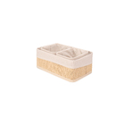 kit 3 Cesto Lambri Madeira Off White 10L 21x31x12cm Oikos