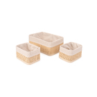 kit 3 Cesto Lambri Madeira Off White 10L 21x31x12cm Oikos