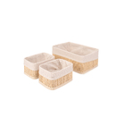 kit 3 Cesto Lambri Madeira Off White 10L 21x31x12cm Oikos