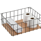 Kit 3 Cesto Organizador Aramado Preto Versatile Grande Mdf