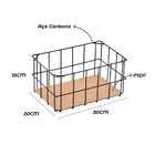 Kit 3 Cesto Organizador Aramado Versatile Médio Com Base Mdf