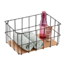 Kit 3 Cesto Organizador Aramado Versatile Médio Com Base Mdf