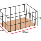 Kit 3 Cesto Organizador Aramado Versatile Médio Com Base Mdf