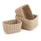 Kit 3 Cestos Organizadores de Corda Retangular 22x16x13 20x14x11 e 18x12x10cm Oikos