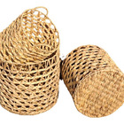 Kit 3 Cestos Fibra Aguapé Multiuso Organizador 39x39 Marrom