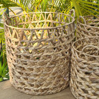 Kit 3 Cestos Fibra Aguapé Multiuso Organizador 39x39 Marrom