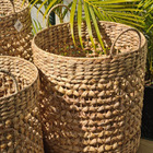 Kit 3 Cestos Fibra Aguapé Multiuso Organizador 50x48 Marrom