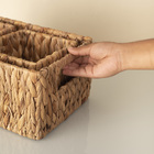 Kit 3 Cestos Organizadores de Fibra Natrual Retangular 15x12x15 e 20x35x14cm Oikos
