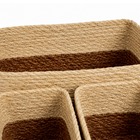 Kit 3 Cestos Fibra Natural Seagrass com Faixa Branca 10L 121x1711x25cm Oikos
