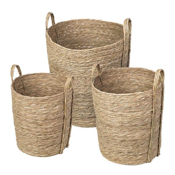 Kit 3 Cestos Kuta Em Fibra Natural