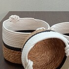 Kit 3 Cestos Organizadores De Fibra Para Decoração Casa Sala