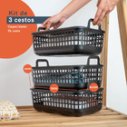 Kit 3 Cestos Telado Multiuso 9l Preto - Oikos Preto U