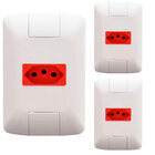 Kit 3 Cj 4x2 1 Tomada 2pt Tramontina Aria 20 A 250v Vermelho