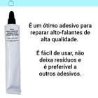 Kit 3 Cola Preta Adesivo De Reparo Alto Falantes 40gr