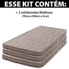 Kit 3 Colchonetes Multiuso Solteiro De Espuma Antialérgica Se