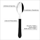 Kit 3 Colher De Mesa Tramontina Leme Inox Cabo Preto