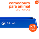 Kit 3 Comedouros Para Animais 25l Azul Gplas