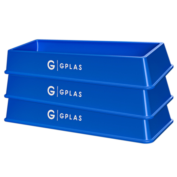 Kit 3 Comedouros Para Animais 25l Azul Gplas