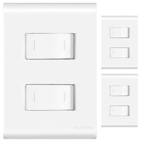 Kit 3 Conjuntos Interruptor Duplo Paralelo Three Way Tramonti