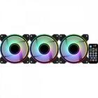 Kit 3 Coolers Mirage 12 Argb Pro + Hub + Controle Aerocool
