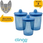 Kit 3 Copos De Transição Clingo Rosa 6m+ 250ml - Azul