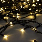 Kit 3 Cordão De Led Branco Quente 100 Lâmpadas Fixo Fio Verde