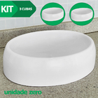 Kit 3 Cubas De Apoio Sobrepor Para Banheiro Oval Ágata