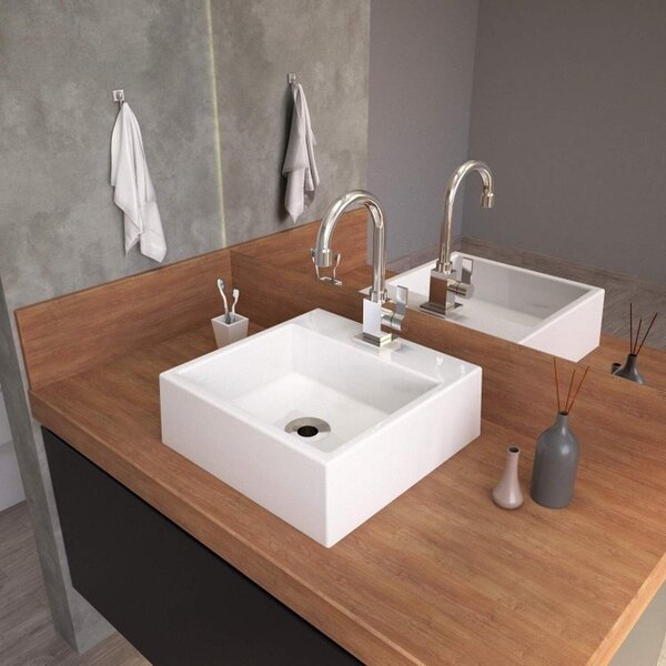 Kit 3 Cubas Para Banheiro Q355w Quadrada Compace Branco