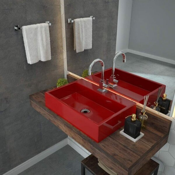 Kit 3 Cubas Para Banheiro Rt55w Retangular Florenza Compace V