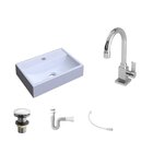 Kit 3 Cubas Q45 Torneira Luxo 1195 Metal Válvula Click 1 Pole