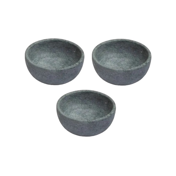 Kit 3 Cumbuca Pedra Sabão Tigela Bowl Para Caldo Sopa 500ml