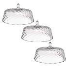 Kit 3 Cúpulas De Plástico 30cm Transparente Para Bolos Tortas