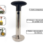 Kit 3 Descascadores De Abacaxi Fatia E Tira O Centro Espiral