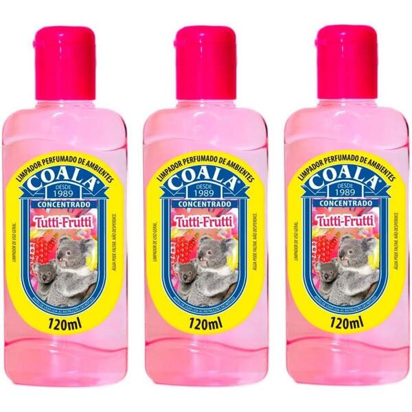 Kit 3 Desinfetante Concentrado De Ambiente Coala Tutti Frutti