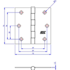 Kit 3 Dobradiça F.l.o Porta / Janela Pino Solto Real 3 X 3"