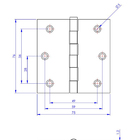 Kit 3 Dobradiça Preta Porta / Janela Pino Solto Real 3 X 3"